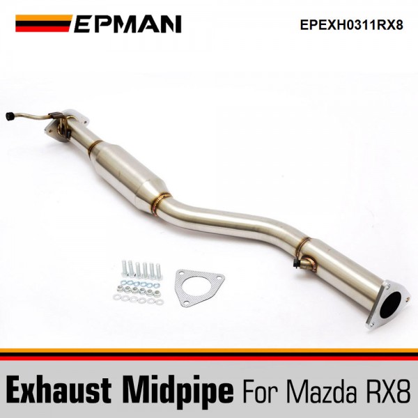 EPMAN Stainless Steel Rx8 Exhaust Midpipe Down Pipe For Mazda RX8 2003